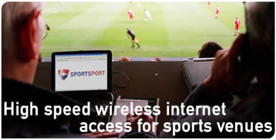 High speed wireless internet access for sports venues
